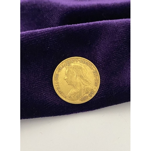 17 - A VICTORIA GOLD HALF-SOVEREIGN – 1894, Jubilee portrait of Queen Victoria, crowned, veiled bust faci... 