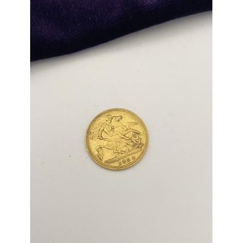 17 - A VICTORIA GOLD HALF-SOVEREIGN – 1894, Jubilee portrait of Queen Victoria, crowned, veiled bust faci... 