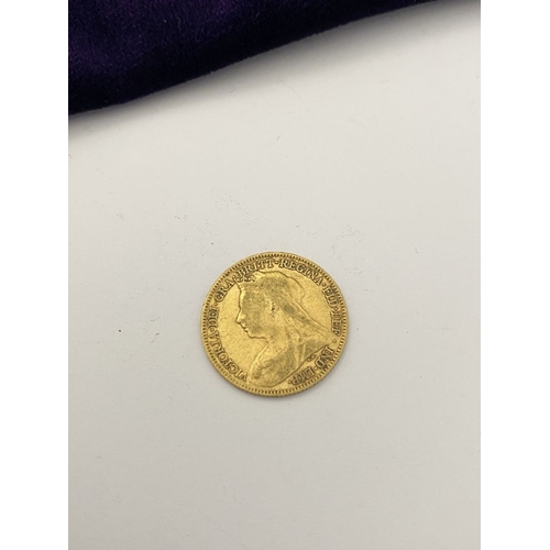 17 - A VICTORIA GOLD HALF-SOVEREIGN – 1894, Jubilee portrait of Queen Victoria, crowned, veiled bust faci... 