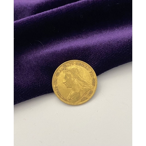 5 - A VICTORIA GOLD HALF-SOVEREIGN – 1896, Jubilee portrait of Queen Victoria, crowned, veiled bust faci... 