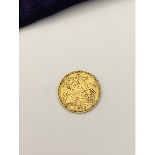 5 - A VICTORIA GOLD HALF-SOVEREIGN – 1896, Jubilee portrait of Queen Victoria, crowned, veiled bust faci... 