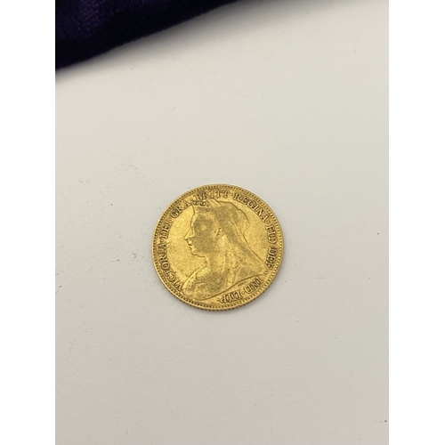 5 - A VICTORIA GOLD HALF-SOVEREIGN – 1896, Jubilee portrait of Queen Victoria, crowned, veiled bust faci... 