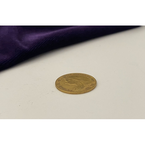 5 - A VICTORIA GOLD HALF-SOVEREIGN – 1896, Jubilee portrait of Queen Victoria, crowned, veiled bust faci... 