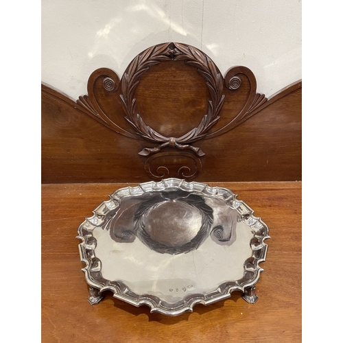 8 - A SUBSTANTIAL GEORGE II IRISH SILVER SALVER, by Matthew Browne, Dublin, c.1748. Of large proportions... 