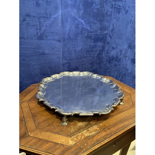 8 - A SUBSTANTIAL GEORGE II IRISH SILVER SALVER, by Matthew Browne, Dublin, c.1748. Of large proportions... 