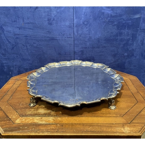 8 - A SUBSTANTIAL GEORGE II IRISH SILVER SALVER, by Matthew Browne, Dublin, c.1748. Of large proportions... 