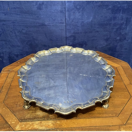 8 - A SUBSTANTIAL GEORGE II IRISH SILVER SALVER, by Matthew Browne, Dublin, c.1748. Of large proportions... 