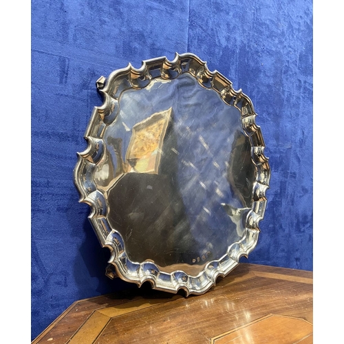 8 - A SUBSTANTIAL GEORGE II IRISH SILVER SALVER, by Matthew Browne, Dublin, c.1748. Of large proportions... 