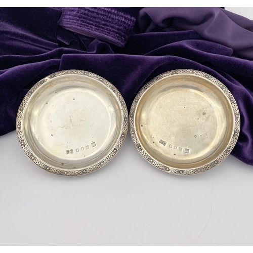 16 - A PAIR OF IRISH – CORK – SILVER CELTIC PIN DISHES, by William Egan, Cork c.1966. Circular form with ... 