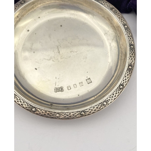 16 - A PAIR OF IRISH – CORK – SILVER CELTIC PIN DISHES, by William Egan, Cork c.1966. Circular form with ... 