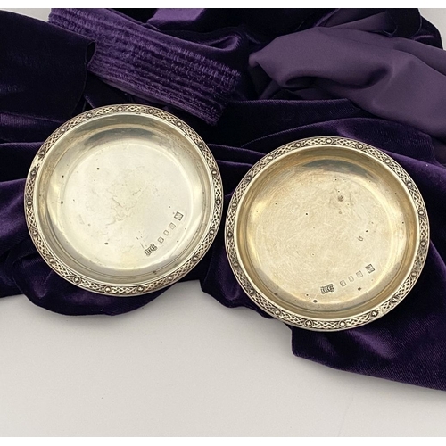 16 - A PAIR OF IRISH – CORK – SILVER CELTIC PIN DISHES, by William Egan, Cork c.1966. Circular form with ... 