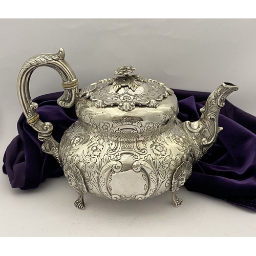 AN EXCEPTIONALLY CRAFTED IRISH SILVER TEAPOT & MILK JUG, by West & Son ...