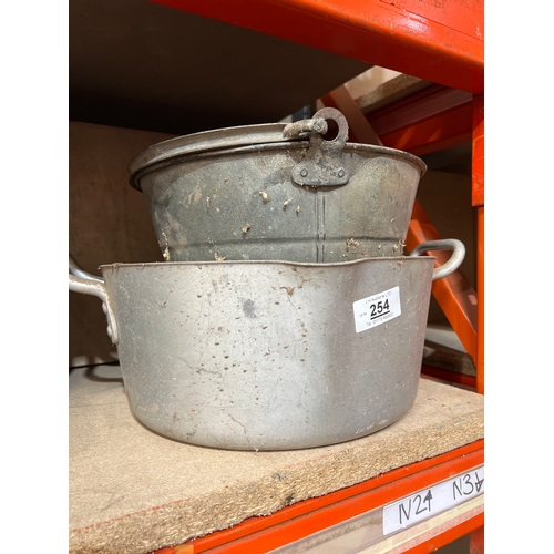 254 - Steel cooking buckets