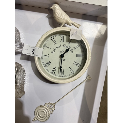 8 - Collection of battery operated clocks including an Endinburgh crystal - working