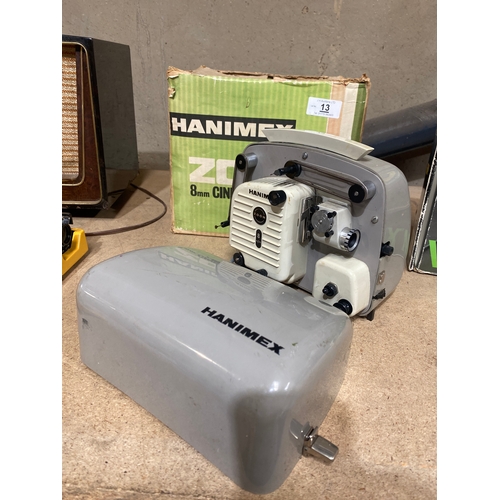 13 - Vintage Hanimex zoom 8mm projector with box