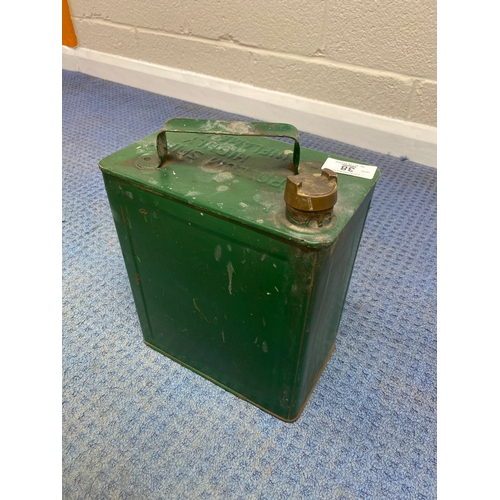 38 - Vintage Lister metal fuel tank with original brass cap