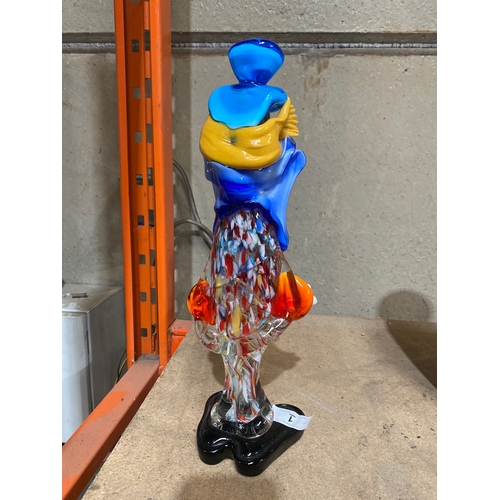 1 - Murano glass clown - stands 14” tall