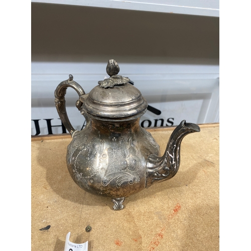 6 - Electro plated ornate teapot