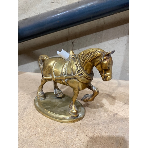 14 - Brass decorative carriage horse - weighs just over 3kg