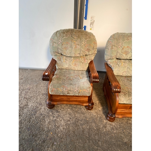 410 - Pair of upholstered deep chairs in good condition