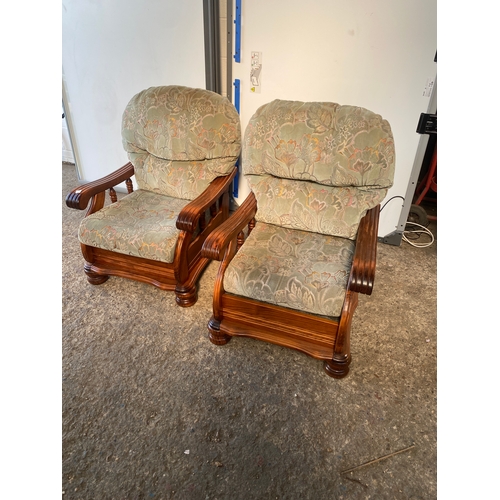 410 - Pair of upholstered deep chairs in good condition