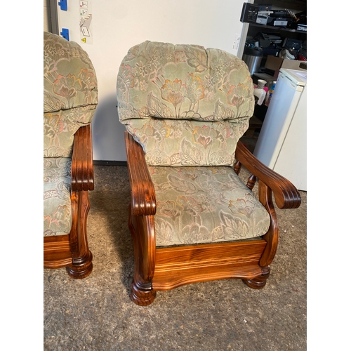 410 - Pair of upholstered deep chairs in good condition