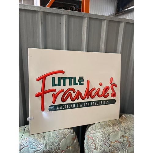 411 - Ex restaurant Little Frankie’s metal sign