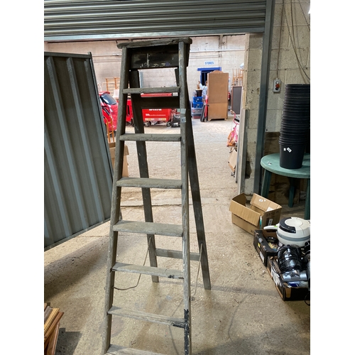 415 - Large 7 step wooden step ladders