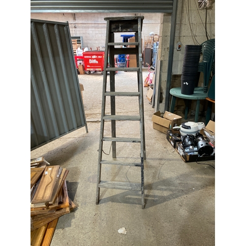 415 - Large 7 step wooden step ladders