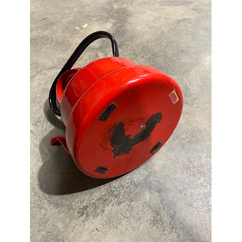 429 - Red metal teapot kettle