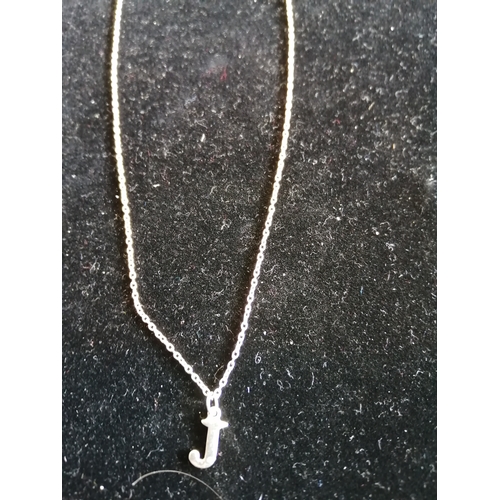 20A - Silver necklace with J pendant 1.33 grams