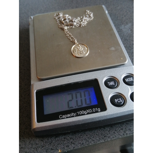 22A - Silver necklace with St Christopher 2 grams