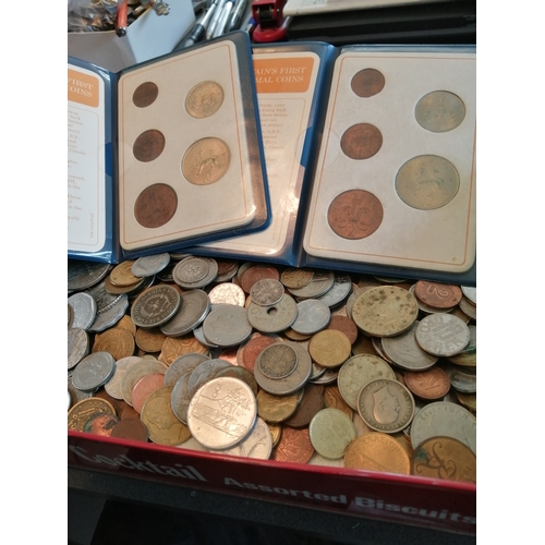 30A - Large tin of coins(some silver)