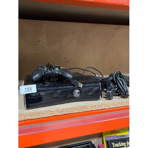 155 - Xbox 360 with controller and leads - 250GB HDD - working
