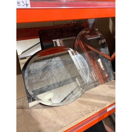 165 - 5 different shaped mirrors, oval, square and arch
