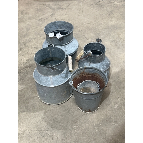 187 - Galvanised steel pots