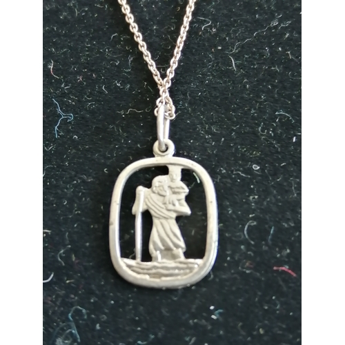 20A - Silver necklace with St Christopher pendant 1.73 grams