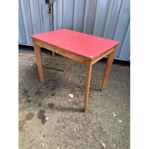 45 - Vintage Formica red top table