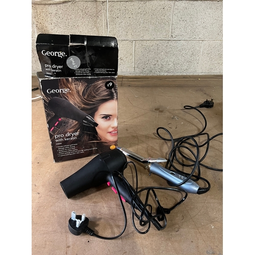 155 - Pro hairdryer with keratin and hair curlers