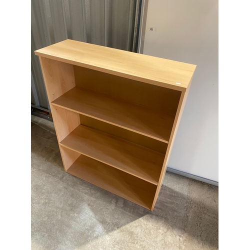 139 - Light veneer bookcase shelving unit