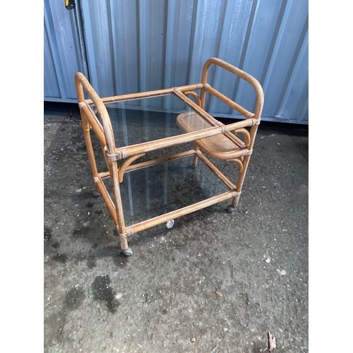 203 - Bamboo tea trolley on wheels