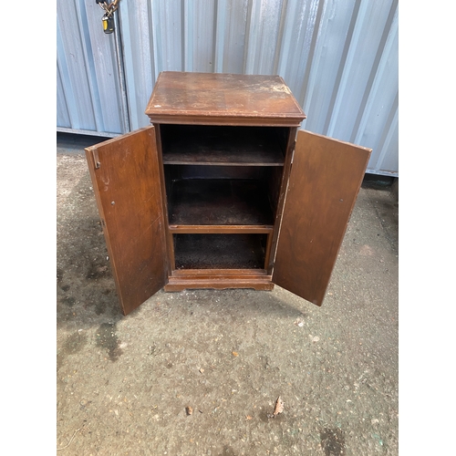 211 - Vintage cabinet with decorative metalware