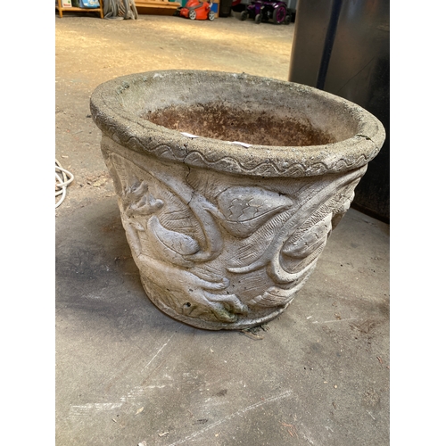 355 - Large reconstituted stone garden planter