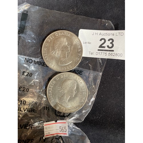 23 - 1965 Elizabeth II del gratis regina coins