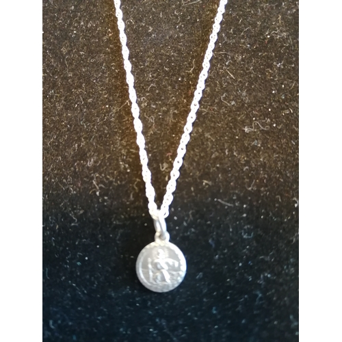 20A - Silver necklace with St Christopher pendant 2.6 grams