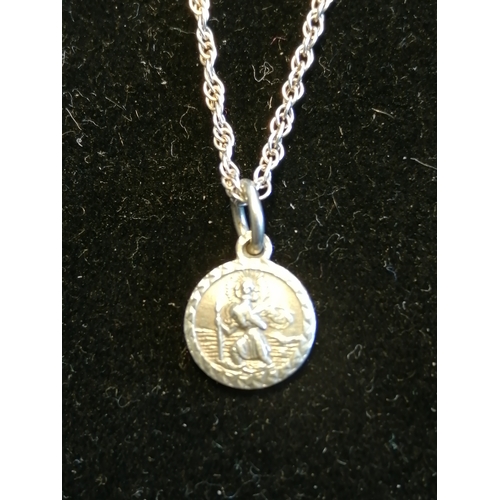 20A - Silver necklace with St Christopher pendant 2.6 grams