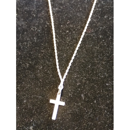 24A - Silver necklace with small cross pendant 2.27 grams