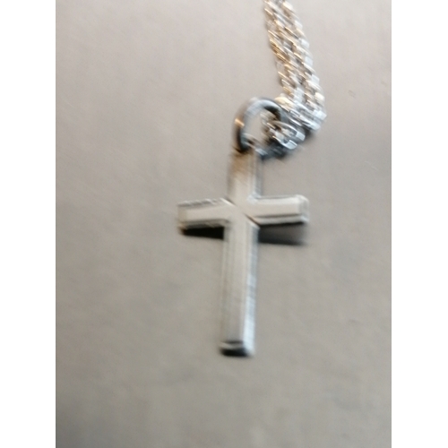 24A - Silver necklace with small cross pendant 2.27 grams