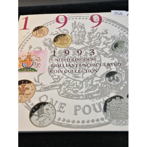 31A - 1993 Brilliant Uncirculated set (8 coins) Includes NHS 50p