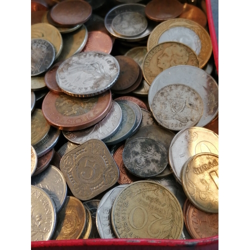 39A - A Rileys Toffee tin full of mixed coinage (silver noted)